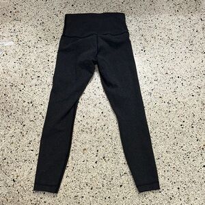 Lululemon dark grey gray high rise waist Wunder under leggings 4